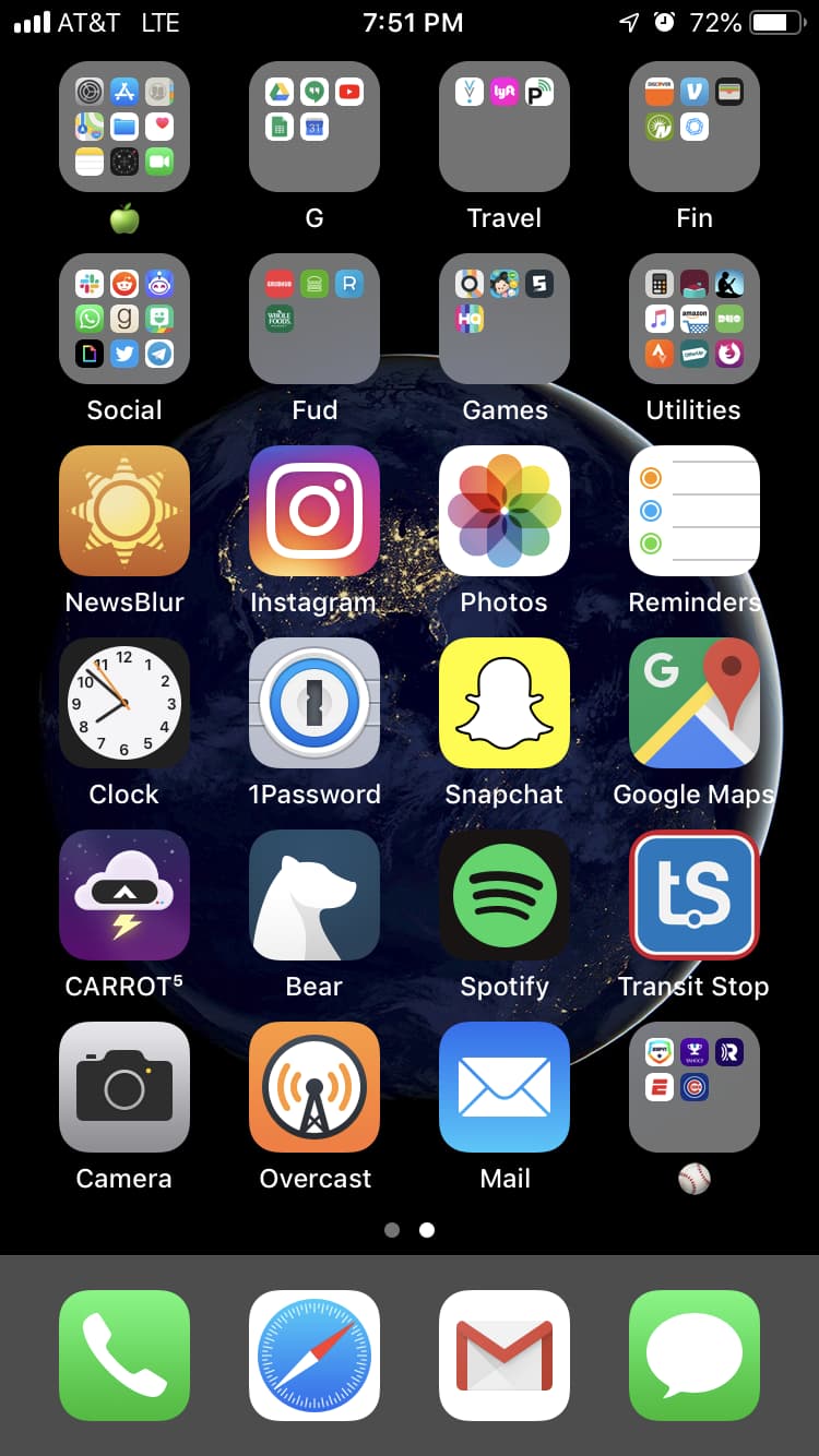 home screen