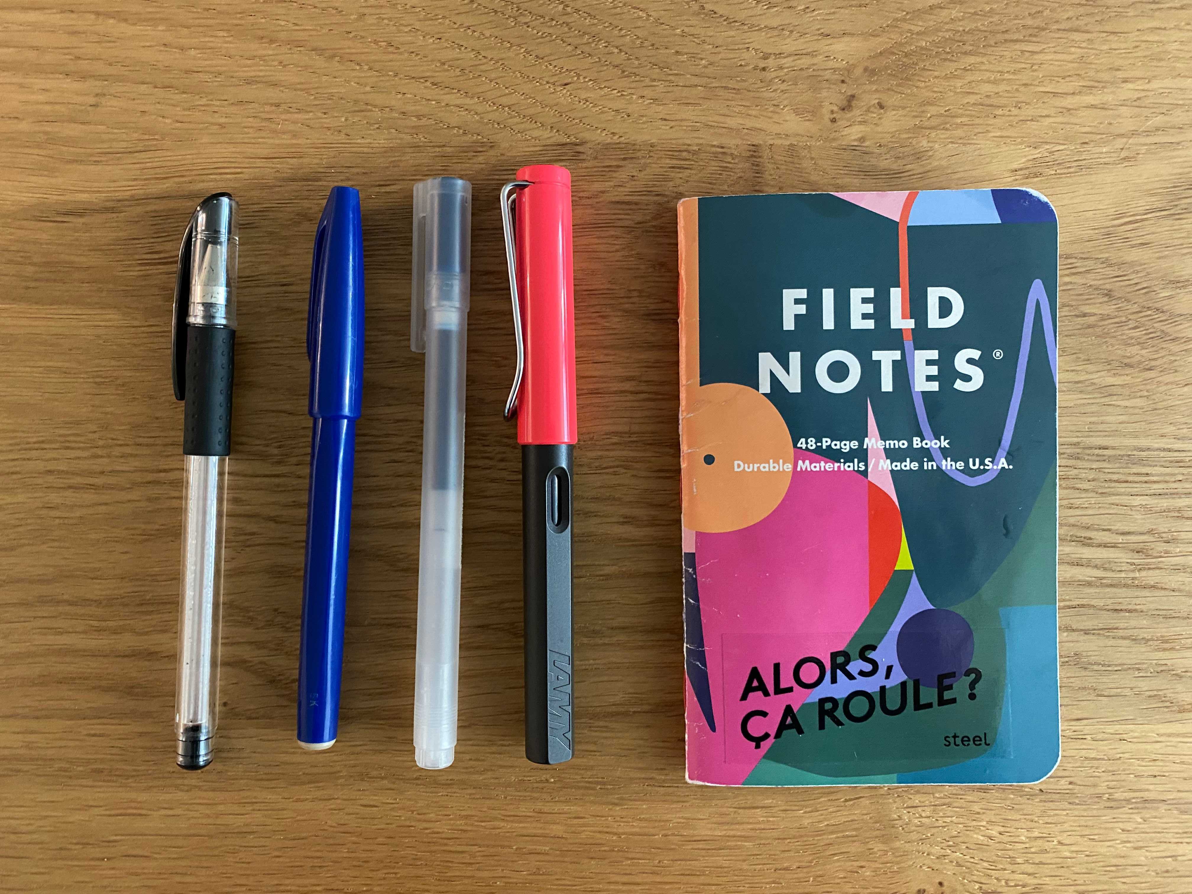 The loadout next to a trusty Field Notes